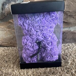 Purple Rose Teddy Bear
